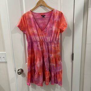 V-neck Tie-Dye Dress